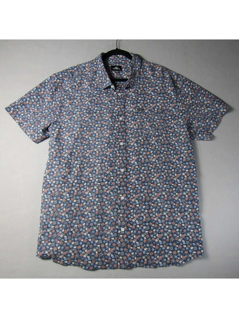 NWT O'Neill Blue Oasis Eco Short Sleeve Floral Shirt Men's XXL